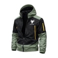thumbnail image 3 of Tqyyweavej Mens Rain Jacket Lightweight Zip Up Color Block Raincoat Waterproof Zip Pocketed Outdoor Windbreaker with Hood, Gifts for Men, 3 of 10