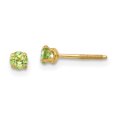 thumbnail image 1 of 14K Yellow Gold Madi K 3mm Peridot Earrings, 1 of 2