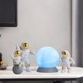thumbnail image 4 of GROWTH TANK 4 Pièces Mignon Astronaute Statue PVC Cheminée Figurine Or Bleu, 4 of 9