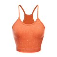 thumbnail image 3 of Birdeem Womens Crop Solid Washed Seamless Rib-Knit Camisole Crop Tank Tops Quick Drying Bra Sports Bra, 3 of 8