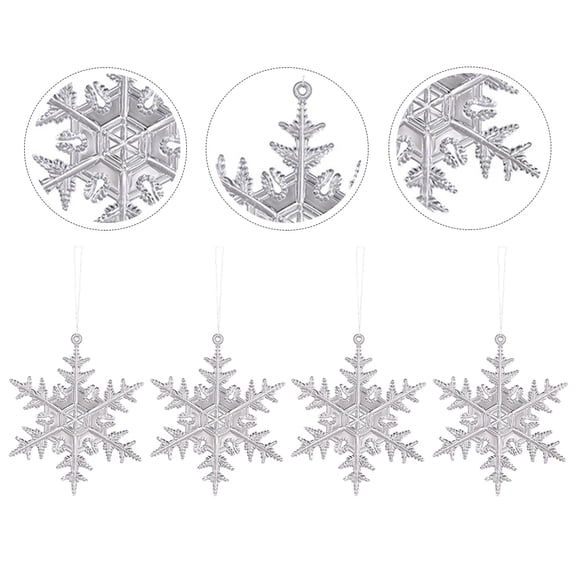 MEIBUTYUP 12Pcs Snowflake Hanging Decorations Acrylic Christmas Tree Ornaments Holiday Party Decor