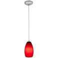 thumbnail image 4 of 28012-1C-BS/RED Access Lighting Champagne-One Light Glass Pendant with Cord-5 Inches Wide by 9 Inches Tall-Brushed Steel Finish-Red Glass, 4 of 5