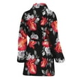 thumbnail image 2 of Rose And Heart Pattern Women Bathrobe One Size Univeral Fits, Flower Floral Fashion Lightweight Plush Fleece Long Robe For Women, 2 of 3