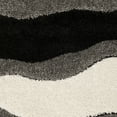 thumbnail image 4 of SAFAVIEH Florida Tyler Geometric Waves Shag Area Rug, Grey/Black, 2'3" x 4', 4 of 5