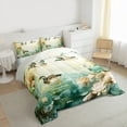 thumbnail image 3 of Manfei Pink Lotus Leaf Queen Comforter Set,Mallard Duck Bedding Sets,Country Farmhouse Lodge Bedding Comforter Set For Teens,Ultra Soft Home Decor Reversible,3 Pieces, 3 of 8
