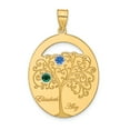 thumbnail image 2 of Sterling Silver/Gold-plated 2 Birthstone with SS Bezel Family Pendant QMP9/2GP, 2 of 3