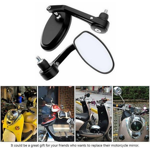 Worgeous Electric Vehicle Rearview Mirror Bar End Mirrors for Motorcycles Travel Black