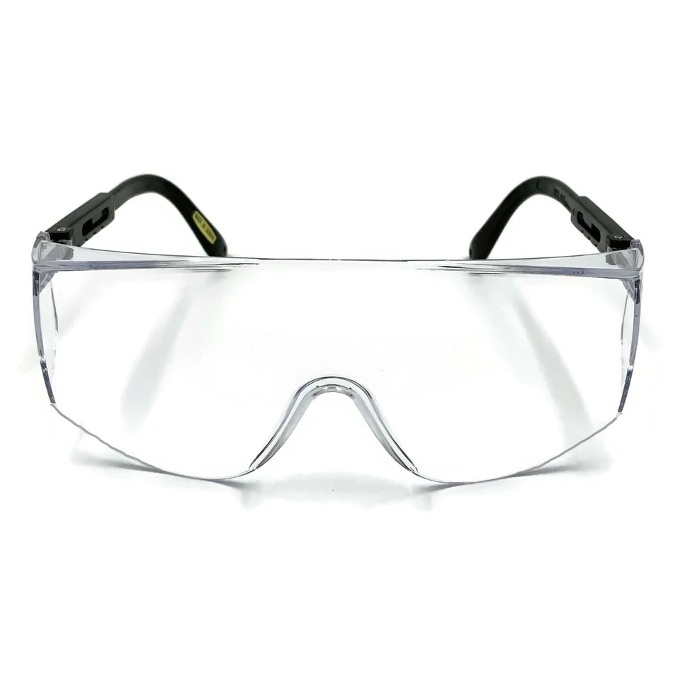 CIRCLE- 4 Pcs Safety Goggles Glasses Anti Fog Lens Black Chemical Work Lab Protective