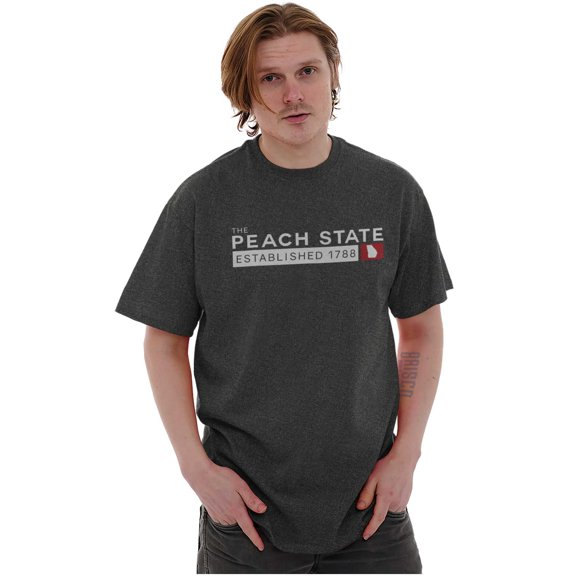 Georgia Map State Shape Established Men's Graphic T Shirt Tees Brisco Brands X
