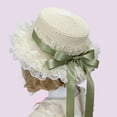 thumbnail image 7 of Breathable Straw Bonnet Hat Comfortable Victorian Theme Event Hat With Lace Trim and Bowknot For Cosplay Gatherings, 7 of 7