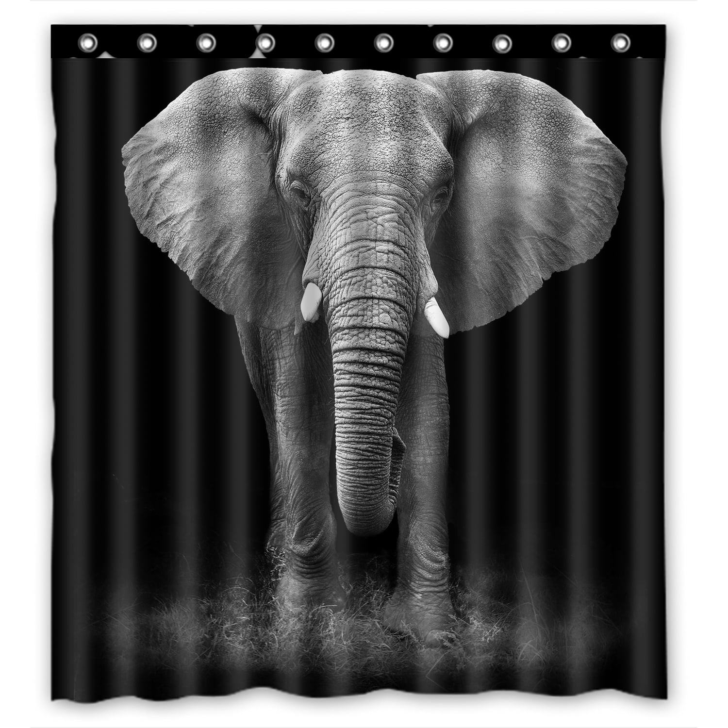 YKCG African Animal Elephant Waterproof Fabric Bathroom Shower Curtain