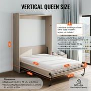KFFKFF Full-Size Murphy Bed Kit, Vertical Deluxe Model, DIY Wall Bed Mechanism with Pneumatic Lever Support, Heavy-Duty Frame for Foldable Cabinet Wall Bed, Space-Efficient for Guestrooms
