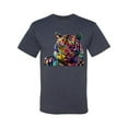 thumbnail image 2 of Wild Bobby, Colorful Rainbow Tiger Animal Lover Men's Graphic T-Shirt, Vintage Heather Navy, X-Large, 2 of 3