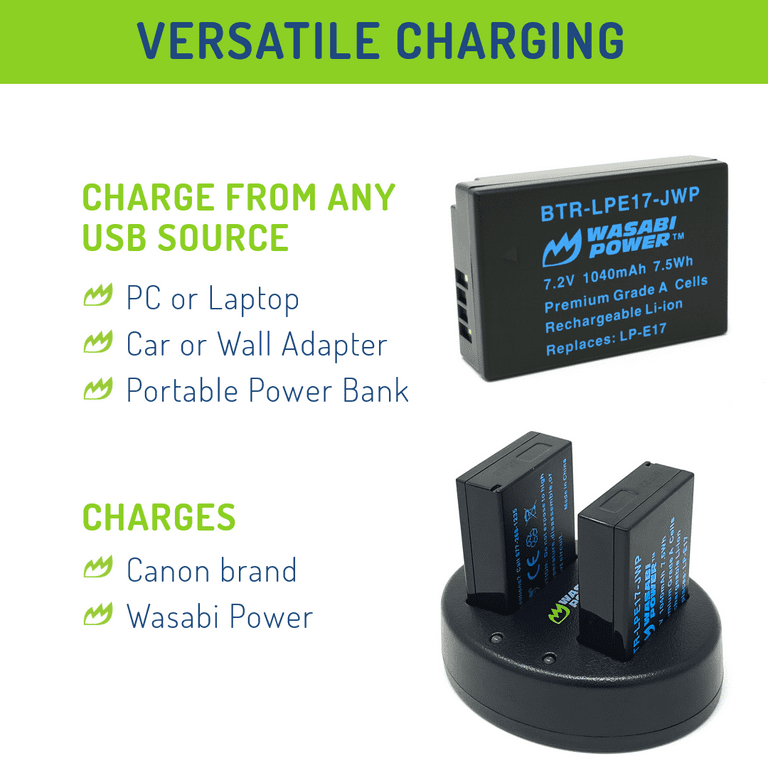  Wasabi Power Battery (2-Pack) and Dual USB Charger