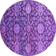 thumbnail image 1 of Ahgly Company Indoor Round Oriental Purple Industrial Area Rugs, 3' Round, 1 of 4