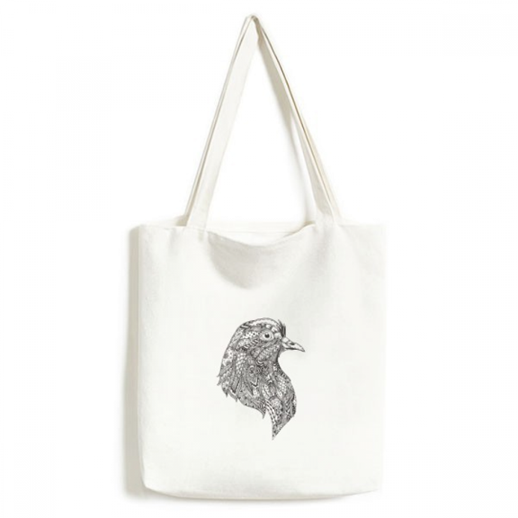 Bird Paint Black Fierce Tote Canvas Bag Shopping Satchel Casual Handbag