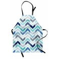 thumbnail image 1 of Modern Apron Seamless in Doodle Style Dots and ZigZag Pattern with Asymetrical Lines Image, Unisex Kitchen Bib Apron with Adjustable Neck for Cooking Baking Gardening, Blue and White, by Ambesonne, 1 of 3