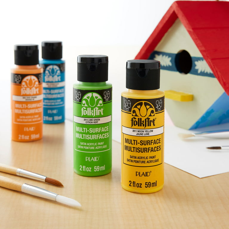 Folkart Multi-surface Acrylic Paint Set, 10 Pack of Basic Colors