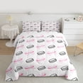thumbnail image 2 of Feelyou Cartoon Ice Hockey Bedding Comforter Set, Kawaii Pink Ribbon Twin Comforter Sets, Teens Kids Boys Girls Reversible Bedding Set, Luxury Bedroom Decor, 2pcs, 2 of 8