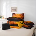 thumbnail image 5 of Feelyou Gothic Pumpkin Ghost Bedding Comforter Set 7-Piece for Kid, Black Orange King Bedding Sets, Happy Halloween Style Reversible Bed Sheets, Ultra Soft Home Decor, 5 of 7