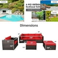 thumbnail image 2 of Gymax Ensemble de Conversation de Patio 6 Pcs Ensemble de Meubles Sectionnels en Rotin avec Coussins Rouges, 2 of 10