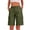 Army Green, variant on Women's Elastic Waist Casual Bermuda Shorts Knee Length Wide Leg Cargo Bottoms for Weekend Outings Holiday Trips And Everyday Leisure Wear Wine Wine S