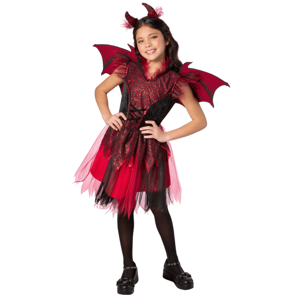 Red Devil Halloween Costume for Childrean, Girl's Size L (10/12), by Way to Celebrate