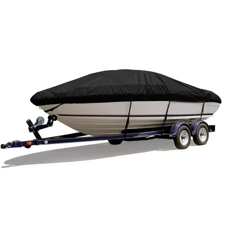 Boat Covers 17-19ft, 96in Wide Waterproof Heavy Duty Marine Grade Oxford Cloth, Weatherproof Windproof Fits V-Hull, Tri-Hull, Runabout Boat