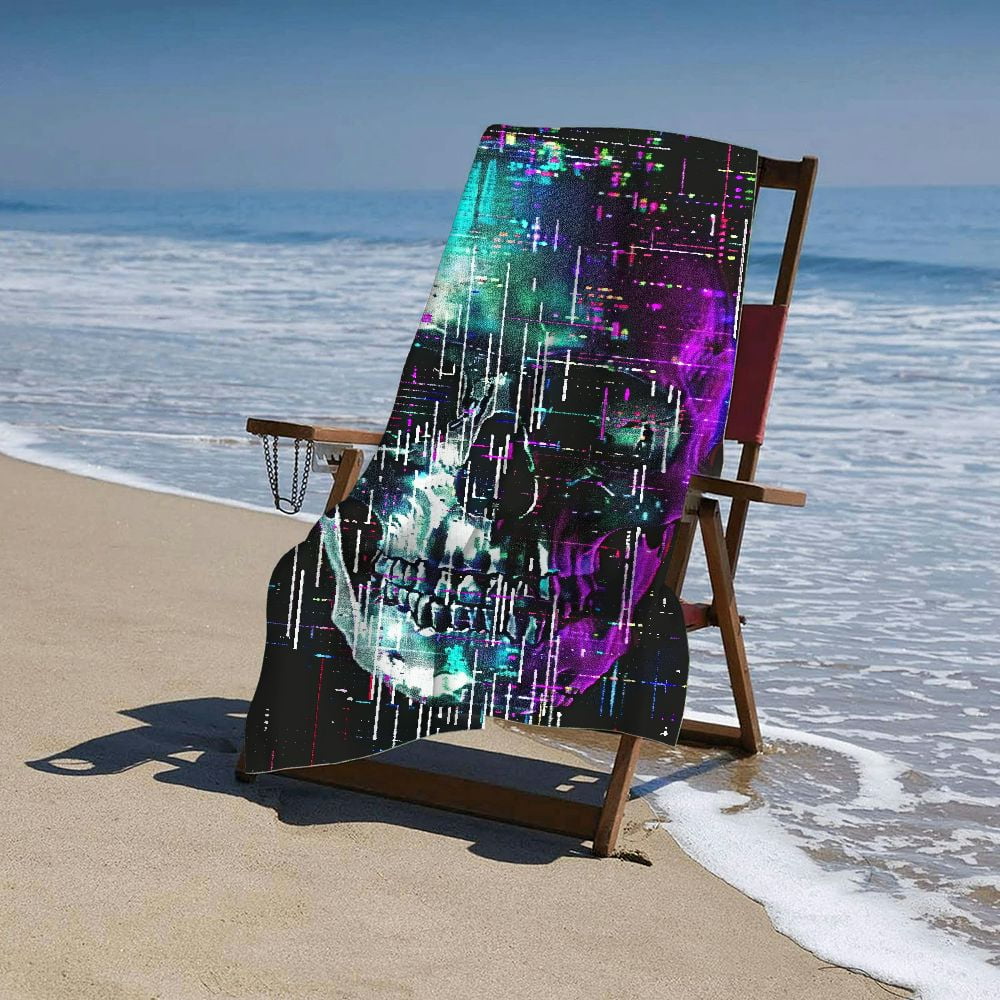 PHYHOO Skull Beach Towels Oversized Microfiber Beach Towel for Adults Extra Large Beach Towel Sand Free Towel for Kids,Men,Women,Boys,Girls 30x60in