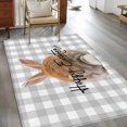 thumbnail image 3 of Grey Easter Area Rug 4x6 Washable Rug Non Slip Spring Watercolor Bunny Plaid Checkered Large Area Rug Indoor Floor Carpet for Entryway Bedroom Kitchen Living Room Home Office Dining Room Nursery, 3 of 8