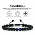 thumbnail image 4 of Turandoss Natural Black Lava Rock Stone Bracelets for Men Adjustable Aromatherapy Essential Oil Diffuser Matching Jewelry Birthday Gifts for Men Women Husband, 4 of 8