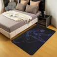 thumbnail image 2 of Soccer Player Area Rug 3x5 for Bedroom,Football Game Carpet for Living Room,Neon Sports Player Indoor Floor Mat,Purple Galaxy Decorative Rug Washable, 2 of 5