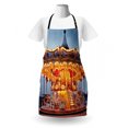 thumbnail image 3 of Carousel Apron, Photo of Vintage Ride on Fair with Horses at Twilight Fun Times Print, Unisex Kitchen Bib with Adjustable Neck for Cooking Gardening, Adult Size, Marigold and Blue Grey, by Ambesonne, 3 of 4