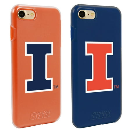 Illini Fan - Illinois Fighting Illini Fan Pack (2 Cases) for iPhone 7/8 with Guard Glass Screen Protector NCAA