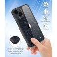 thumbnail image 7 of Compatible with iPhone 14 Case with Screen Protector + Camera Lens Protector, Non Yellowing Clear Glitter Protective Phone Case, Women Girls Cover for iPhone 14 6.1 Inch 2022 - Sparkle Black, 7 of 7