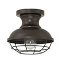 thumbnail image 2 of allen + roth Yordan 1-Light 8.5-in Matte Bronze Semi Flush Mount Light, 2 of 5