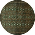 thumbnail image 1 of Ahgly Company Machine Washable Indoor Round Southwestern Turquoise Blue Country Area Rugs, 7' Round, 1 of 4