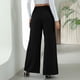 thumbnail image 2 of Pantalones Sueltos Para Mujer Pantalones De Pierna Ancha Para Mujer Cintura Alta Cintura Elástica Transpirables Respetuosos Con La Piel Color Puro Para El Día A Día Para ANGGREK  Ropa, 2 of 7