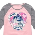 thumbnail image 3 of Star Wars - Valentine Droid You're Looking For - Toddler And Youth Girls Shirt Tail Raglan, 3 of 5