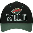 thumbnail image 2 of Men's Mitchell & Ness Black/Green Minnesota Wild Backside Script 2-Tone Pro Crown Adjustable Hat, 2 of 4