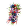 thumbnail image 2 of Corona patriótica con lazos, corona para colgar en la pared, corona floral del 4 de julio para decoración del hogar del Día de los Veteranos en, 2 of 9