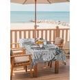 thumbnail image 2 of Outdoor Tablecloth with Umbrella Hole for Patio/Picnic/Party/Camping, Black Palm Leaves Waterproof Table Cloth Rectangle Table Cover Washable, Tropical Coastal Botanical Summer (52"x 70"), 2 of 9