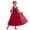 Red, variant on Girls V-Neck Sleeveless Flower Girl Dress, Tulle Backless Formal Dress with Large Bow, Kids Wedding Bridesmaid Birthday Pageant Party Gown for Little & Big Girls(Pink/4-5 Years)