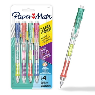 Paper Mate Clearpoint Mechanical Pencil, Color Block Edition, HB #2 Lead, 4 Count