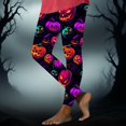 thumbnail image 2 of Women's Halloween Printed Leggings High Waisted Stretchy Yoga Pants Soft Athletic Workout Gym Tights Purple, 2 of 6