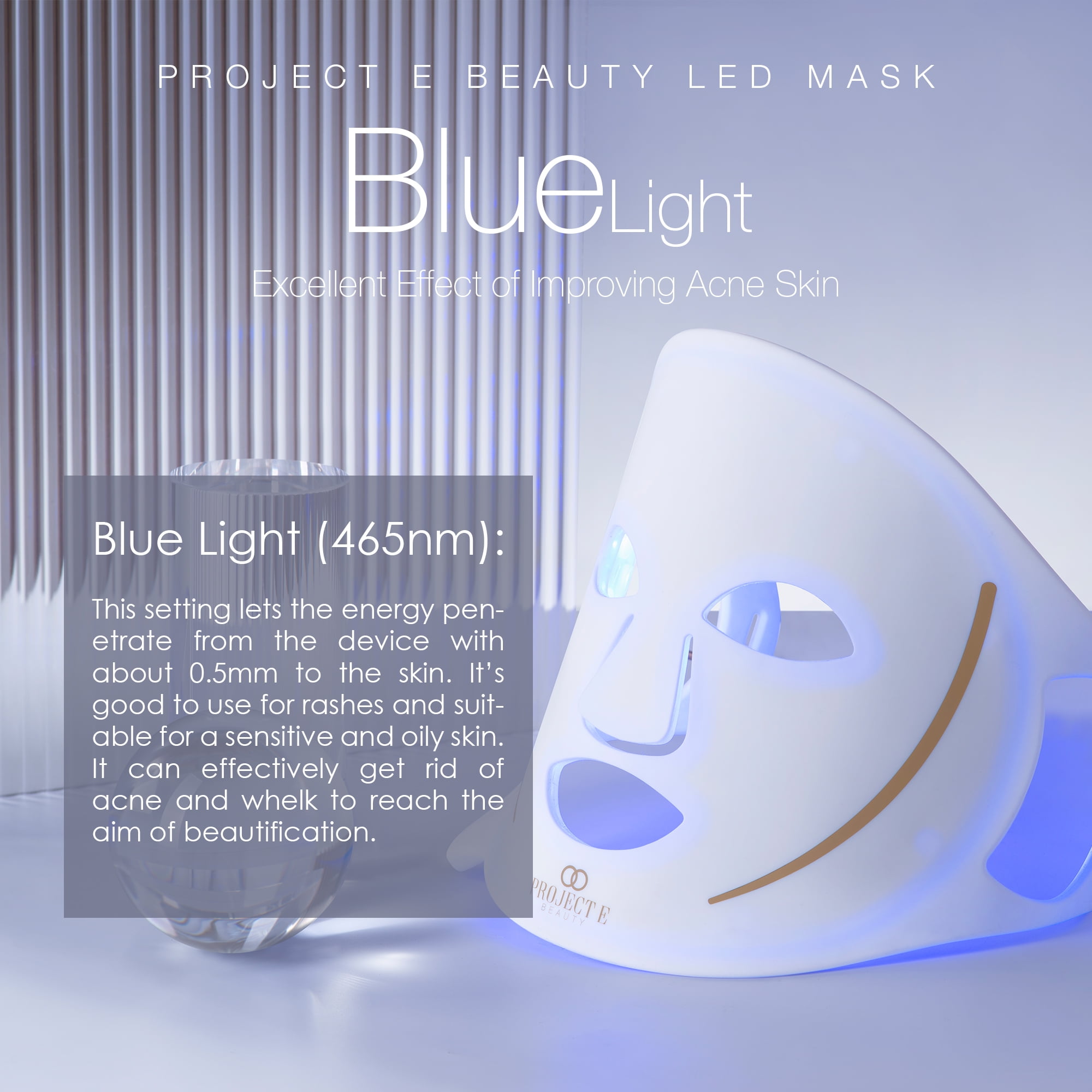 Project E Beauty LightAura Flex LED Face Mask, Silicone, Anti-Aging  Therapy, Anti-Acne, Treat Pimple 