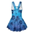 thumbnail image 5 of Uourmeti Tropical Palm Tree Print Girls' One Piece Swim Dress - Quick Dry Skirted Bathing Suit for Beach & Pool, Soft Stretchy Swimwear for Kids 3-13 Years, 5 of 8