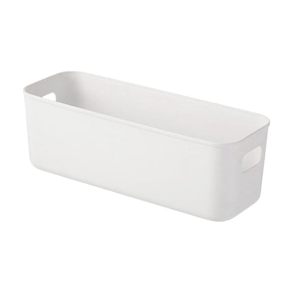 Narrow Storage Bin with Built-In Handles Long Rectangular Organizer Container for Bathroom, Kitchen, and Closet, Open-Top Tote for Toiletries, Makeup, Utensils, Slim Space-Saving Design