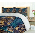thumbnail image 5 of Ambesonne Paisley Duvet Cover Sets, Flowers and Dot, 2-King, Blue Earth Yellow, 5 of 7