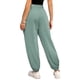 thumbnail image 4 of Pantalones de mujer cintura alta elásticos Color puro cordón bolsillos sueltos deportes pierna ancha tobillo atado pantalones de mujer, 4 of 6